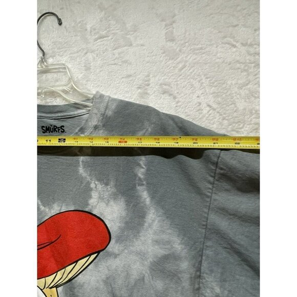 The Smurfs Lazy Mushroom Cartoon Graphic T-Shirt Retro Style XL  Gray Tie Dye - Picture 9 of 9